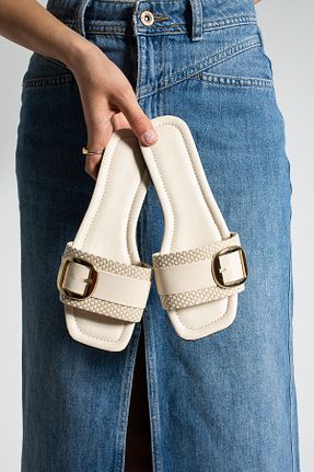 دمپائی بژ زنانه پارچه ای Moda Devrin - کد 921307931