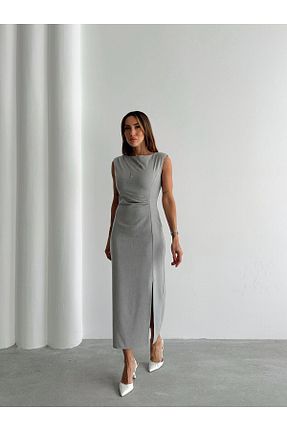 لباس طوسی زنانه بافتنی MALDİA SHOP - کد 896283730