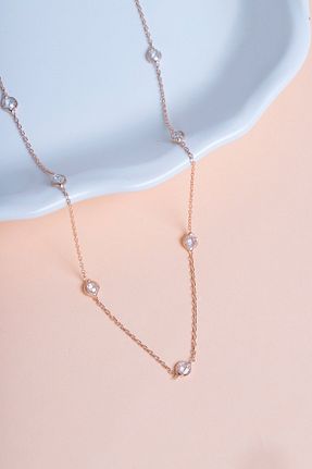 گردنبند نقره صورتی زنانه 925 عیار Elika Silver - کد 890173989