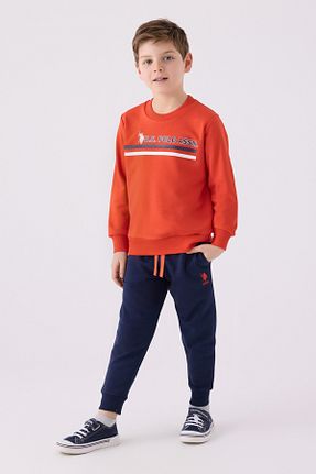 ست لباس راحتی نارنجی بچه گانه ساده U.S. Polo Assn. - کد 922138082