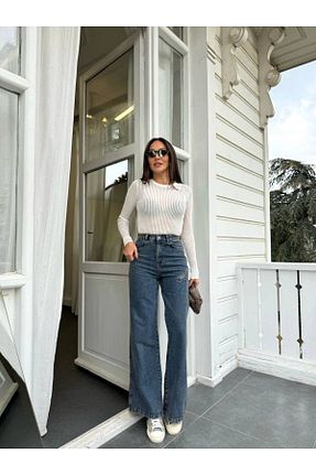 بلوز سفید زنانه رگولار Abalı - کد 921324597