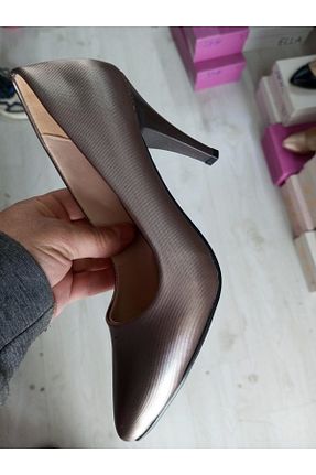 کفش پاشنه بلند کلاسیک متالیک زنانه چرم مصنوعی GULT - کد 921332055