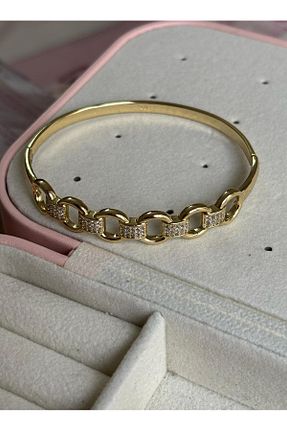 دستبند استیل (فولاد) زرد زنانه استیل ضد زنگ Akiha Aksesuar - کد 921320570
