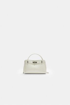 کیف دوشی سفید زنانه پلی اورتان Stradivarius - کد 921316601