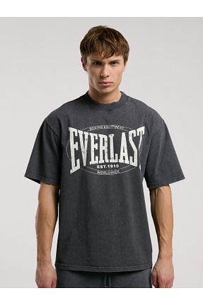 تیشرت اسپرت طوسی مردانه اورسایز Everlast - کد 921336571