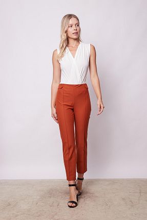 شلوار پارچه ای نارنجی زنانه فاق نرمال Jument - کد 458696517