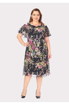 لباس مجلسی سایز بزرگ سبز زنانه پلی استر - الاستین LİLAS XXL - کد 32947607