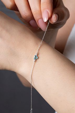 دستبند نقره آبی زنانه 925 عیار Elika Silver - کد 921277999