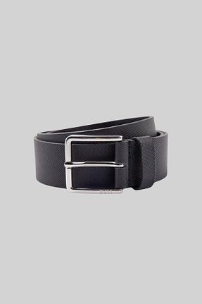 کمربند مشکی مردانه چرم خالص BOSS - کد 896517260