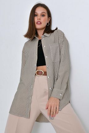 پیراهن قهوه ای زنانه Relaxed Saade - کد 776096889