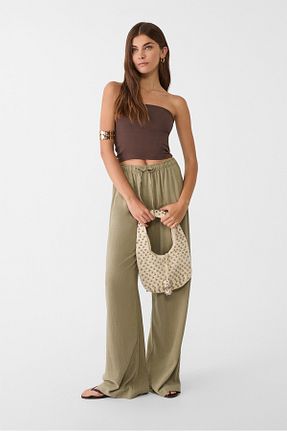 کیف دوشی نباتی زنانه Stradivarius - کد 921368588