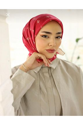 روسری صورتی کرپ ساتن ابریشم Silk Home - کد 803584756