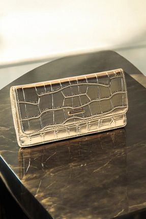 کیف پول طلائی زنانه ابعاد بزرگ KRB POLO ACCESSORİES - کد 921380144