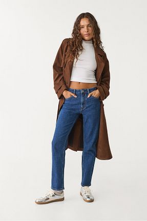 شلوار جین نارنجی زنانه پاچه تنگ Stradivarius - کد 890716813