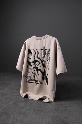 تیشرت بژ مردانه یقه دوچرخه Slatra - کد 921393785