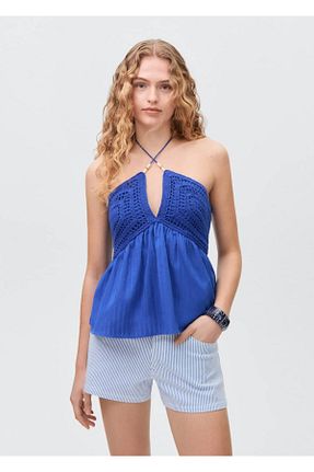 شلوارک و برمودا آبی زنانه پنبه ای MANGO Teen - کد 921394833