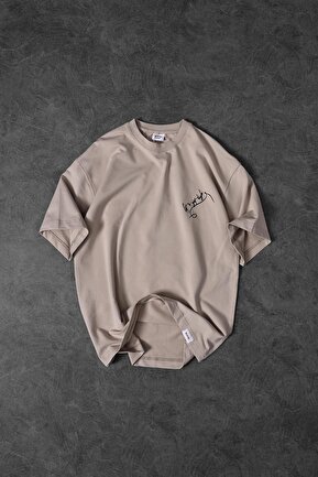 تیشرت بژ مردانه یقه دوچرخه Slatra - کد 921393785