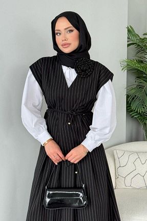 ست بالاتنه و پائین تنه حجاب مشکی رگولار Şulemoda Giyim - کد 921431045