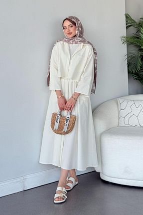 ست بالاتنه و پائین تنه حجاب نباتی زنانه رگولار HAZA MODA - کد 921440980