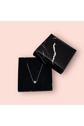 گردنبند جواهر طوسی زنانه روکش نقره Astra Takı - کد 892569057
