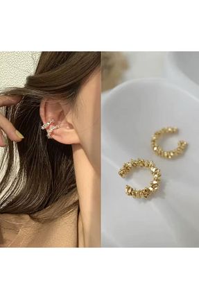 گوشواره غضروفی نقره طلائی AychaAksesuar - کد 921466391