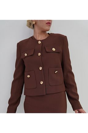 کت قهوه ای زنانه اسلیم Tubayou - کد 921475136