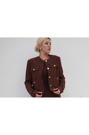 کت قهوه ای زنانه اسلیم Tubayou - کد 921475136