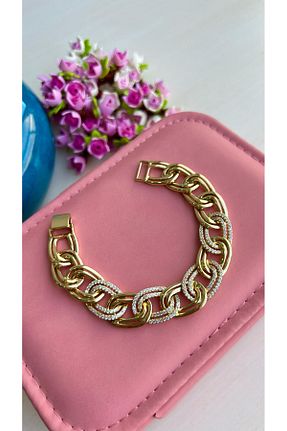 دستبند استیل (فولاد) طلائی استیل (فولاد) Enfes Takı - کد 921475689