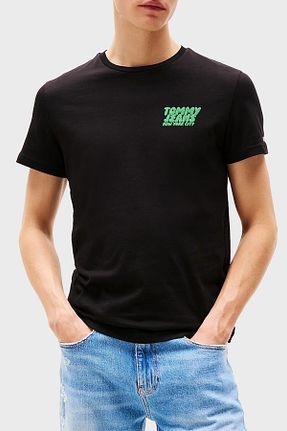 تیشرت مشکی مردانه اسلیم فیت Tommy Jeans - کد 921497493