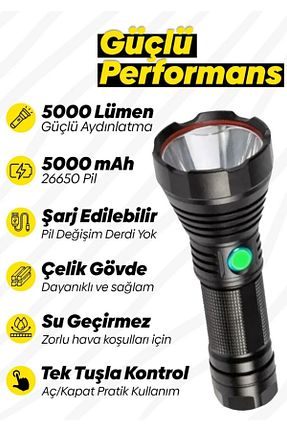 چراغ دستی مشکی PeraTem - کد 781509104