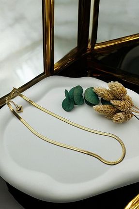 گردنبند استیل ( فولاد ) طلائی زنانه استیل (فولاد) Lynare - کد 889589604