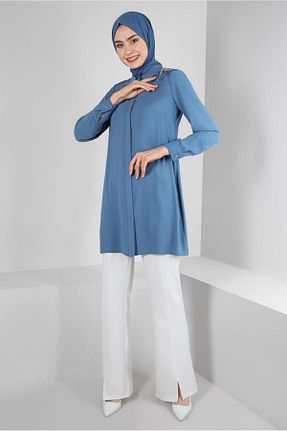 تونیک حجاب آبی زنانه پلی استر Alvina - کد 805950863