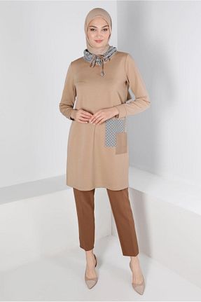شلوار پارچه ای قهوه ای زنانه بلند Alvina - کد 793826058