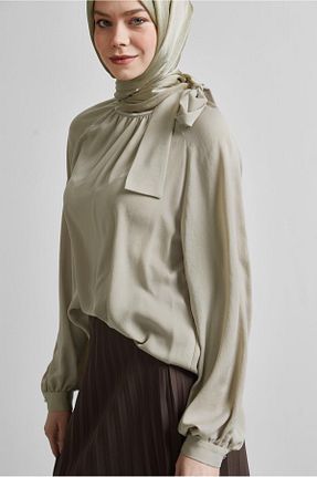 بلوز حجاب بژ زنانه رگولار Alvina - کد 921506736