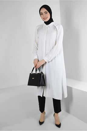 تونیک حجاب سفید زنانه پلی استر Alvina - کد 798335338