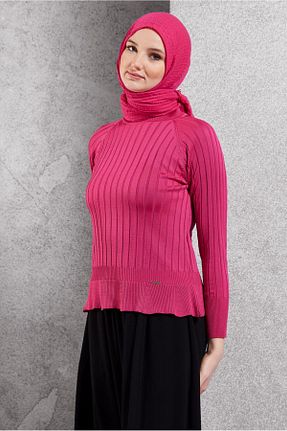 پلیور صورتی زنانه رگولار Alvina - کد 866908097