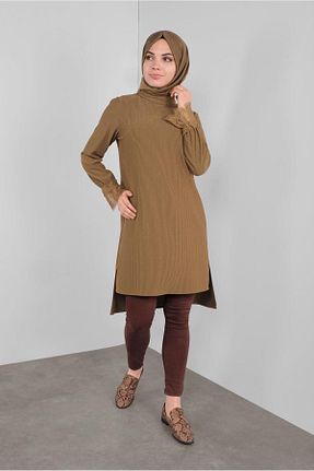 تونیک حجاب بژ زنانه مخلوط پلی استر Alvina - کد 823172093