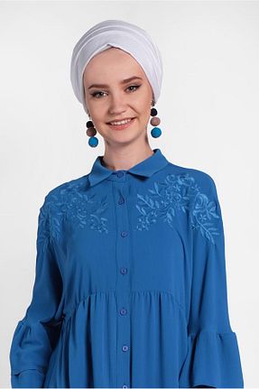 تونیک حجاب آبی زنانه پلی استر Alvina - کد 874940862