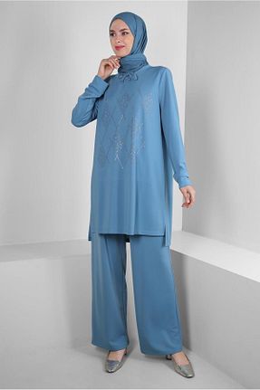 ست گرمکن حجاب آبی زنانه رگولار Alvina - کد 859501639