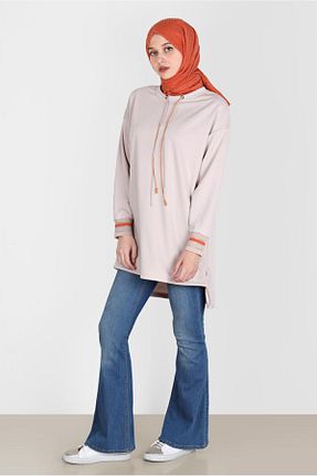 تونیک حجاب بژ زنانه مخلوط پلی استر Alvina - کد 857079561