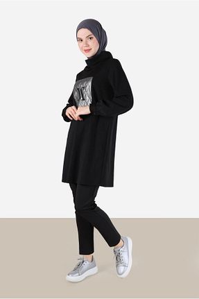 تونیک حجاب مشکی زنانه مخلوط پلی استر Alvina - کد 804207929