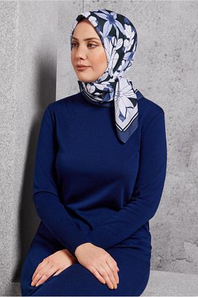 روسری سرمه ای پلی استر Alvina - کد 890410673