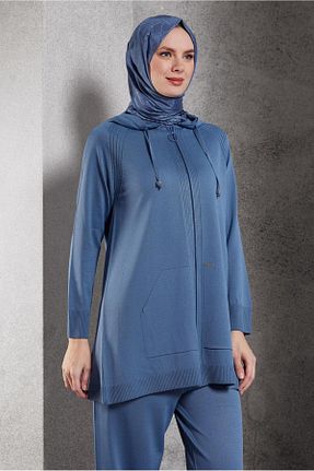 ست بالاتنه و پائین تنه حجاب سرمه ای زنانه رگولار Alvina - کد 881345052