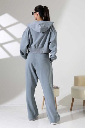 ست گرمکن طوسی زنانه پنبه ای MOSRANİC - کد 900538681