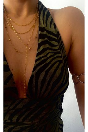 گردنبند استیل ( فولاد ) زرد استیل (فولاد) Hoop jewelery - کد 921395086