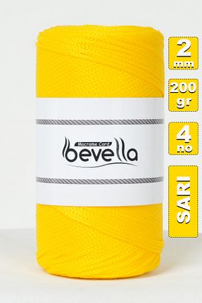 نخ بافندگی زرد Bevella Macrame Cord - کد 921518460
