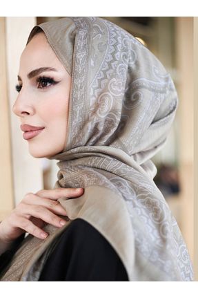 روسری بژ پنبه ای efdal şal eşarp - کد 885485087