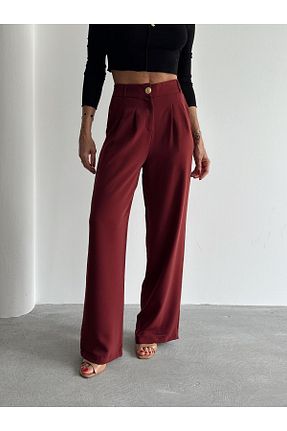 شلوار زرشکی زنانه پلی استر MALDİA SHOP - کد 921525741