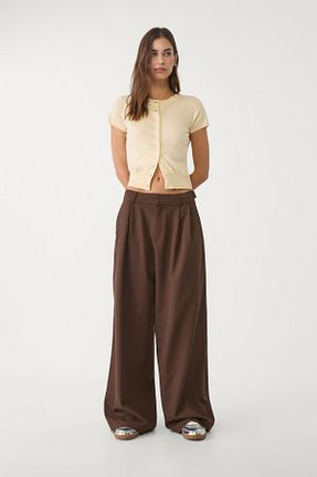 شلوار قهوه ای زنانه پلی استر Stradivarius - کد 921532761