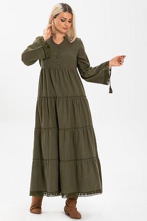 لباس خاکی زنانه بافتنی Eliş Şile Bezi - کد 64916694